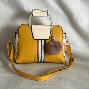 Luxury handbag mustard yellow